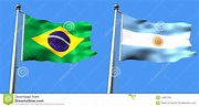 Flag Of Brazil And Argentine Royalty Free Stock Images - Image: 14301739