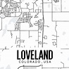 Loveland Colorado Printable Map Loveland Map Art Colorado - Etsy