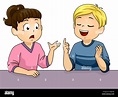 Ilustración de los niños hablar y debatir en clase Fotografía de stock ...