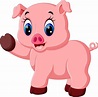 Ilustración de dibujos animados lindo bebé cerdo | Vector Premium