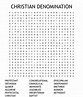 CHRISTIAN DENOMINATION Word Search - WordMint