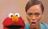 Tyra Banks recebe personagens de Vila Sésamo em seu programa de TV ...