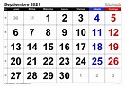 Calendario septiembre 2021 en Word, Excel y PDF - Calendarpedia