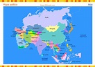 Mapa de Asia con división política, tarjetas de Mapas