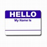 50 Labels 2-3/8x3-1/2 BLUE Hello My Name Is Name Tag Identification ...