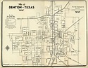 1940 map of Denton, Texas when population was 11,192 | Denton texas ...