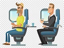 Pasajero de avión, persona de dibujos animados sentado en la silla ...