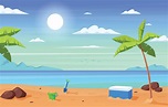 fondo de paisaje de dibujos animados de playa 6823045 Vector en Vecteezy