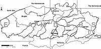 Map of Flanders and its main rivers. The dotted lines represent the ...