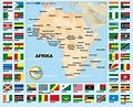 Karte von Flaggen Afrika (Themenkarte in 54 Länder) | Welt-Atlas.de