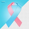 Premium PSD | Pink october and blue november ribbon label 3d render for ...