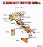20 buoni motivi per vivere in Italia: piatti tipici italiani