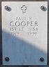 Paul Robert Cooper (1919-1998): homenaje de Find a Grave
