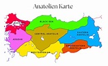 Karte von Kleinasien oder Anatolien Karte - Reise Türkei