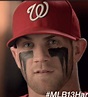 Bryce Harper's Eyeblack is on point! | Eye black softball, Sports eye ...