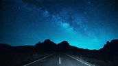 Fondos de pantalla Hermoso cielo nocturno, estrellado, camino ...