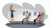 Tripulación de avión y personajes de pasajeros en avión. servicio de ...