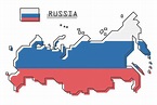 Mapa y bandera de rusia | Vector Premium