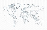 world map with borders white vector | Templates & Themes ~ Creative Market