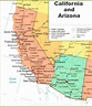 Map of California and Arizona - Ontheworldmap.com