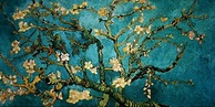 Stampa su tela Vincent Van Gogh : Ramo di mandorlo in fiore, 100 x 50 cm