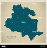 Mapa de la ciudad moderna - Bradford Inglaterra ilustración Imagen ...