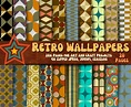 Retro Wallpapers 70s Seventies Wallpapers 1970s Digital - Etsy