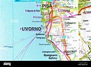 Livorno map city map road map Stock Photo - Alamy