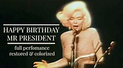 Marilyn Monroe singing Happy Birthday Mr President. High quality ...