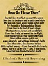A4 Size Parchment Poster Classic Poem Elizabeth Barrett Browning How Do ...