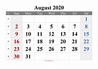 Editable August 2020 Calendar-Template No.tr20m20