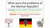 Problems of the Weimar Republic | Teaching Resources