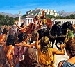 The tyrant Peisistratos returning to Athens, ancient Greece, … stock ...