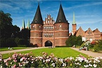 Holstentor, Lübeck. Lübeck is a beautiful old German city located in ...