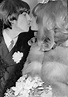 JANUARY 22, 1966: Beatle George Harrison and bride Pattie Boyd kissing ...