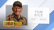 Tom Rice, WWII Paratrooper And American Hero, Dies At 101 - YouTube