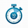 Stopwatch 10 minutes icon illustration in flat style. Timer vector ...