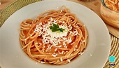 Receta de Espagueti rojo con crema | Recipe Cart