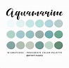 AQUAMARINE PROCREATE COLOR Palette Blue Green Gray for | Etsy Light ...