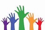 Hands Up Colorful Vector Helpful Happy Reach Vector, Helpful, Happy ...