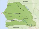Physical map of Senegal - Map of physical map of Senegal (Western ...