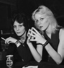 “Joan Jett and Cherie Currie chilling out backstage with a beer and a ...