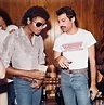 Michael Jackson and Freddie Mercury, early 1980s, colorized : r/queen