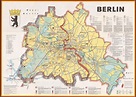 Berlin : a cold war map showing the Berlin Wall as a bricked-up barrier ...