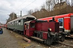 Eisenbahnfreunde Treysa Köf2 323 582-7 mit Pendelzug am 24.03.18 beim ...