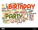 Birthday party word cloud Stock Photo - Alamy