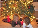 Totally Tessa and Teah: Posing under the Christmas tree (Take 3)