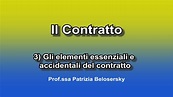 Il contratto 3) Gli elementi essenziali e accidentali del contratto ...