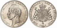 Moneta 1 Thaler Anhalt-Dessau (1603 -1863) Argento 1858 Leopoldo IV di ...