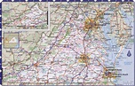 Map of Virginia state with highways,roads,cities,counties. Virginia map ...